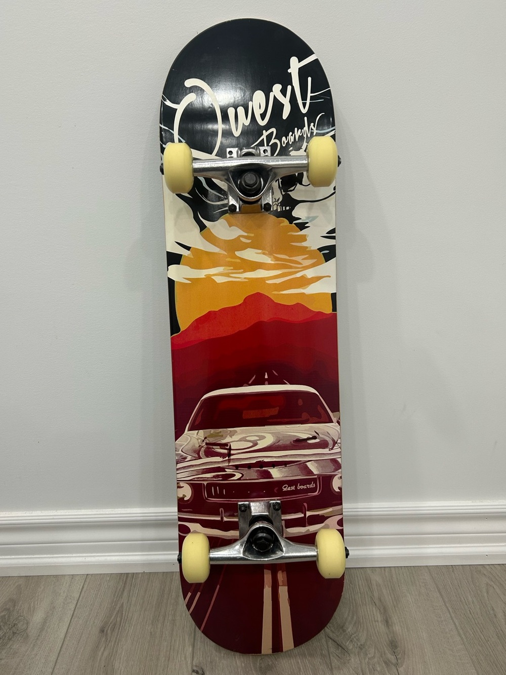 Skateboard with Sunset Design
